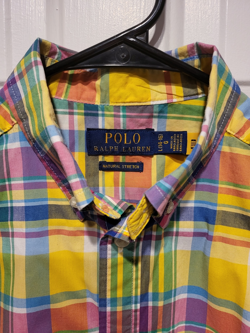 Polo by Ralph Lauren Yellow Multi-Color Plaid Button-Down Shirt Short Sleeve